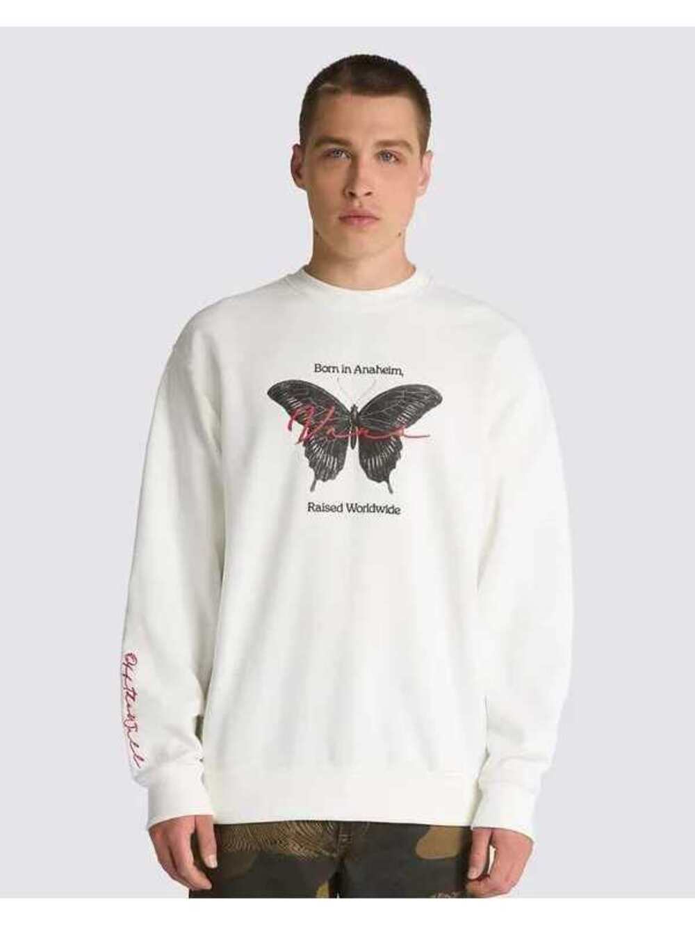 Vans Born in Anaheim Raised Worldwide Loose Fit Crewneck Sweatshirt L